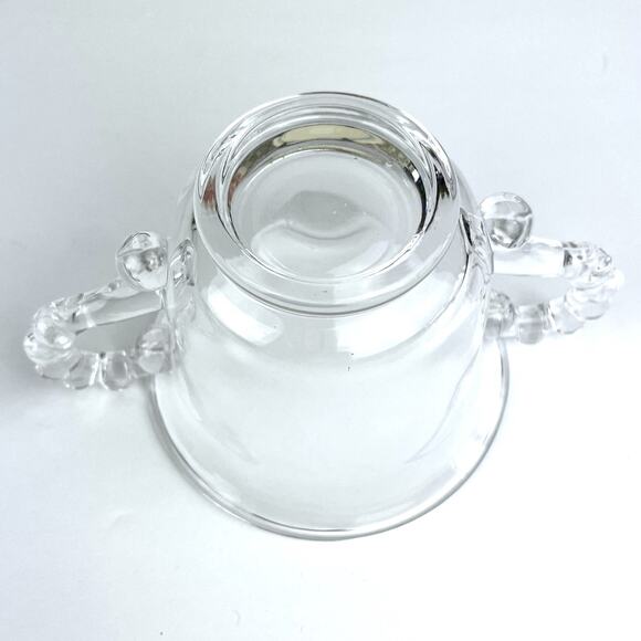 Chesterfield Clear Glass Sugar and Creamer Set with Tray, Godinger Silver Art Co - Picture 8 of 9
